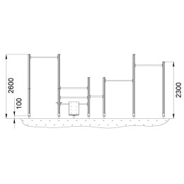 Спортивный комплекс № 9 турники для отжимания, шведская стенка